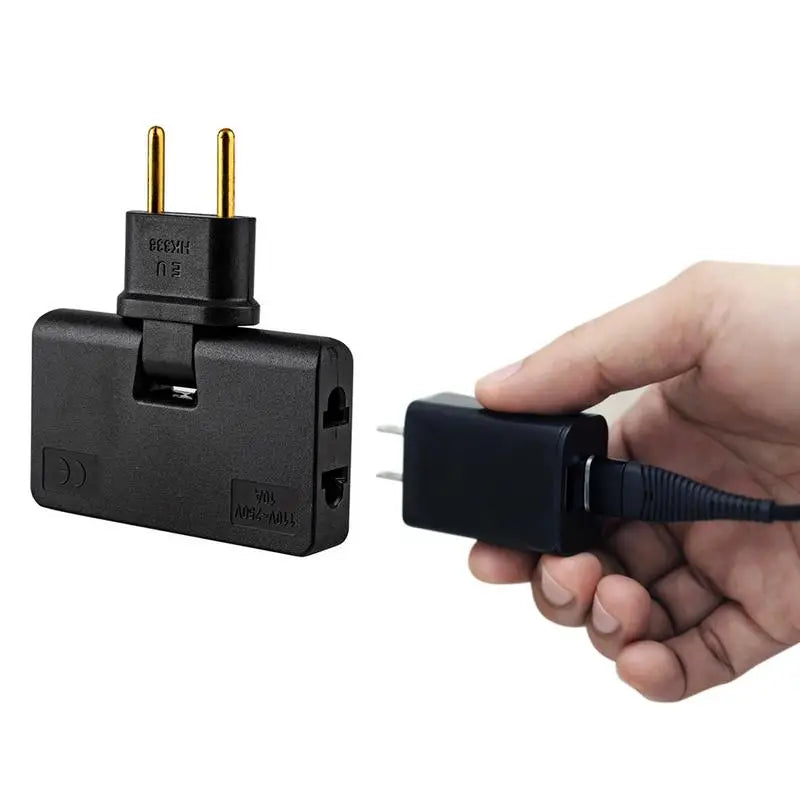 Creative European Regulation 1 in 3 Convenient Rotary Plug Germany France Russia Spain Travel Lightweight Universal EU Adapters