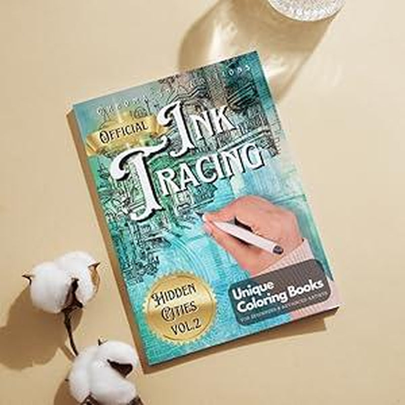 Chroma Ink Editions Official Ink Tracing Coloring Book Hidden Cities Vol 2 Unique Coloring Books for Beginners Advanced Artists 8 5 X 11 Inches