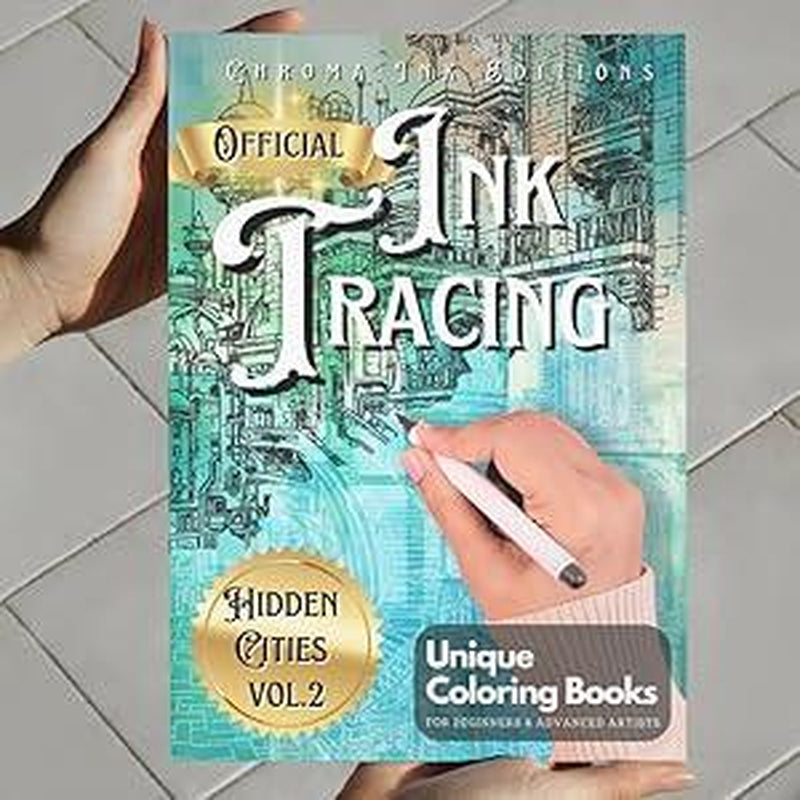 Chroma Ink Editions Official Ink Tracing Coloring Book Hidden Cities Vol 2 Unique Coloring Books for Beginners Advanced Artists 8 5 X 11 Inches