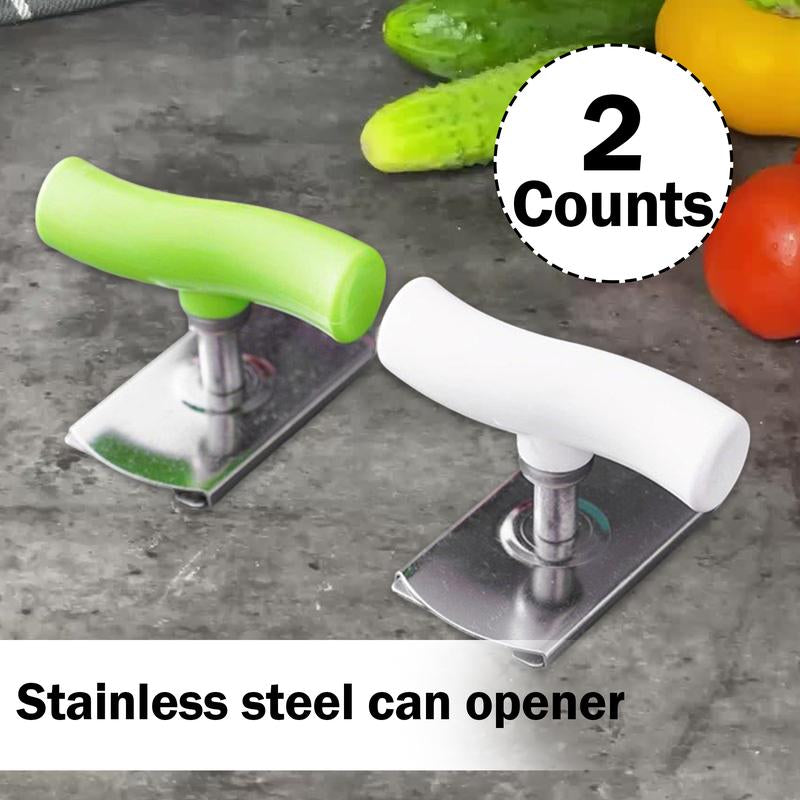 2 Counts Jar Can Opener Lid Opener,Manual Can Openers Lid Remover to Open Jar Easily(White & Green)