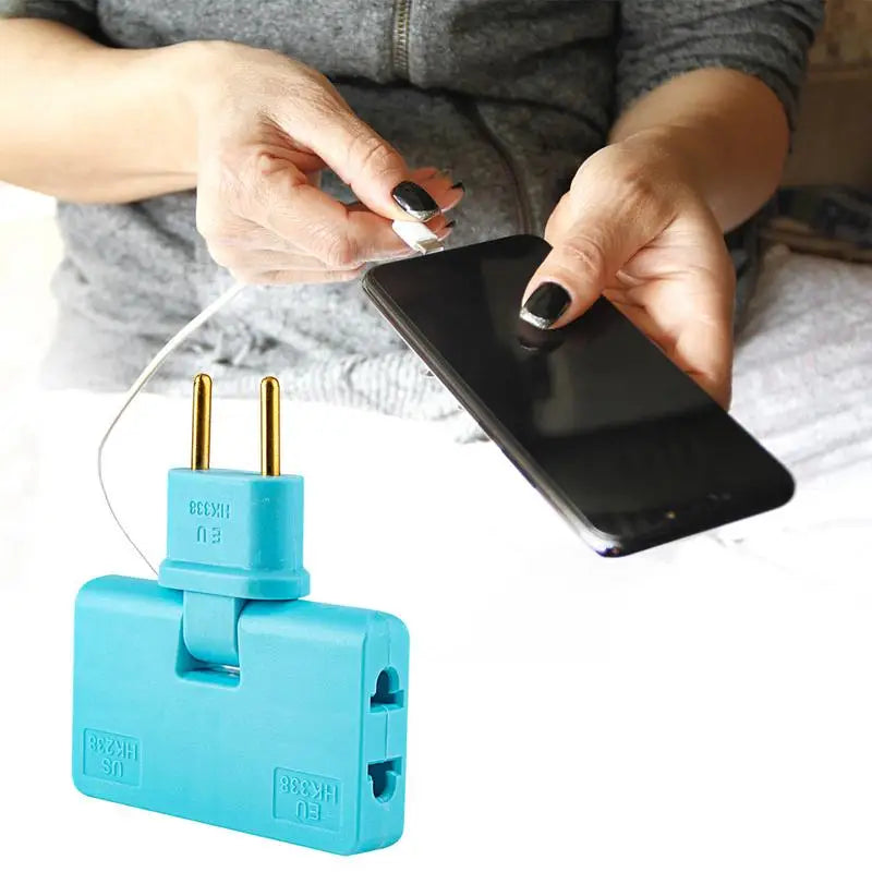 Creative European Regulation 1 in 3 Convenient Rotary Plug Germany France Russia Spain Travel Lightweight Universal EU Adapters