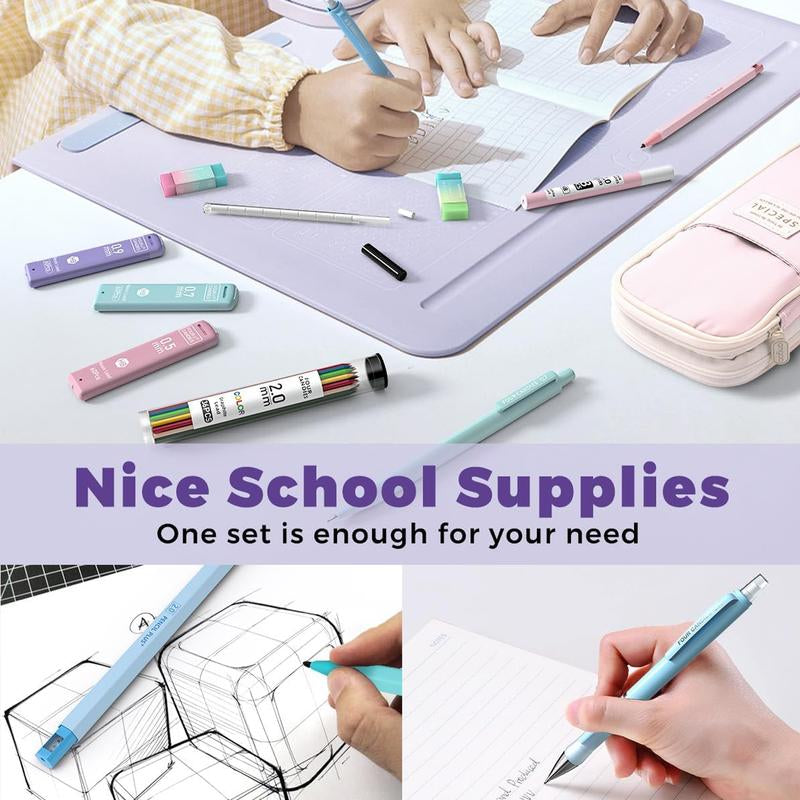 Four Candies 36PCS Aesthetic School Supplies, Mechanical Pencils 0.5Mm, 0.7Mm, 0.9Mm & 2.0Mm with 624PCS Lead Refills, Cute Mechanical Pencils for Writing, Drawing & Drafting,Backtoschool,Schoolsupplies,Backtoschoolshopping