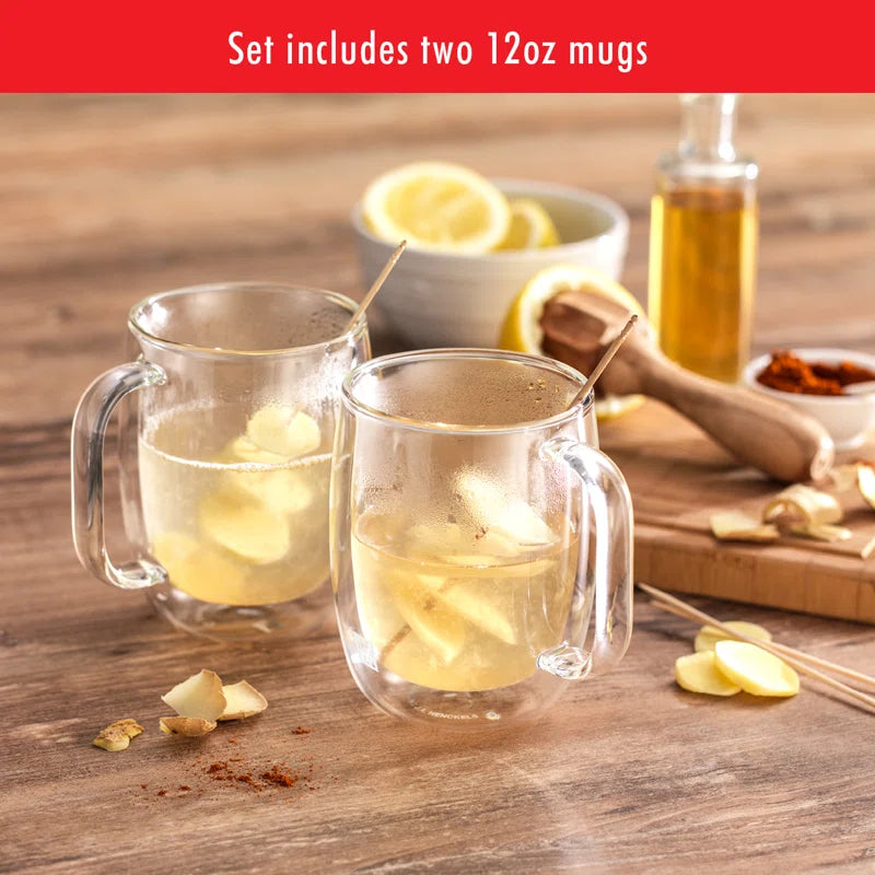 ZWILLING Sorrento plus Double-Wall Glass Coffee Mug, Clear