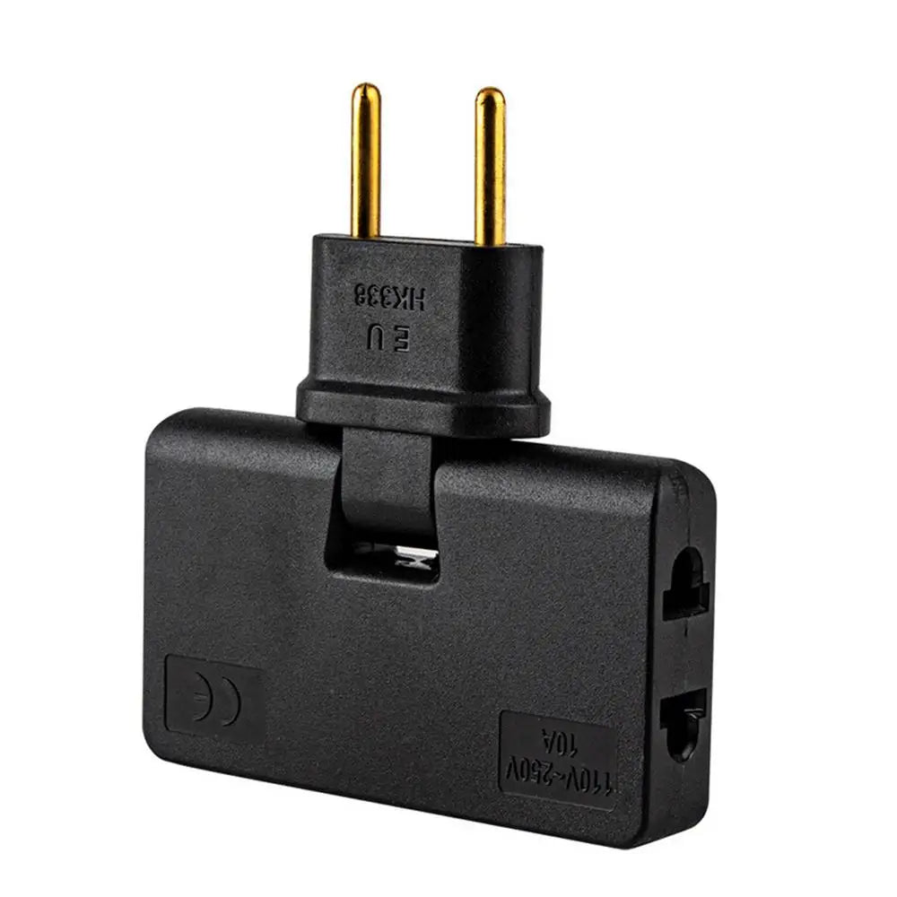 Creative European Regulation 1 in 3 Convenient Rotary Plug Germany France Russia Spain Travel Lightweight Universal EU Adapters