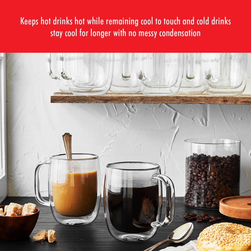 ZWILLING Sorrento plus Double-Wall Glass Coffee Mug, Clear