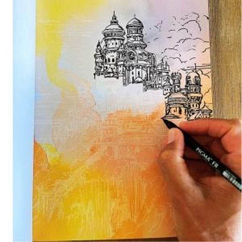 Chroma Ink Editions Official Ink Tracing Coloring Book Hidden Cities Vol 2 Unique Coloring Books for Beginners Advanced Artists 8 5 X 11 Inches