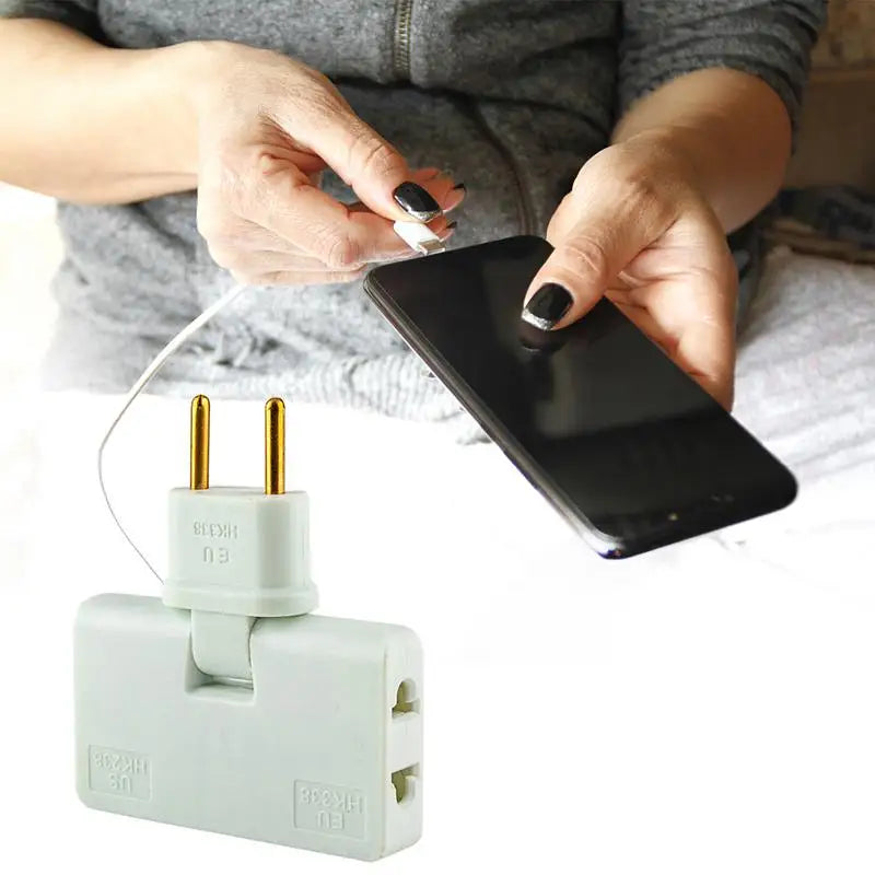 Creative European Regulation 1 in 3 Convenient Rotary Plug Germany France Russia Spain Travel Lightweight Universal EU Adapters