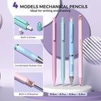 Four Candies 36PCS Aesthetic School Supplies, Mechanical Pencils 0.5Mm, 0.7Mm, 0.9Mm & 2.0Mm with 624PCS Lead Refills, Cute Mechanical Pencils for Writing, Drawing & Drafting,Backtoschool,Schoolsupplies,Backtoschoolshopping