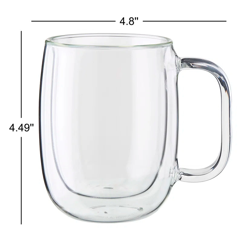 ZWILLING Sorrento plus Double-Wall Glass Coffee Mug, Clear