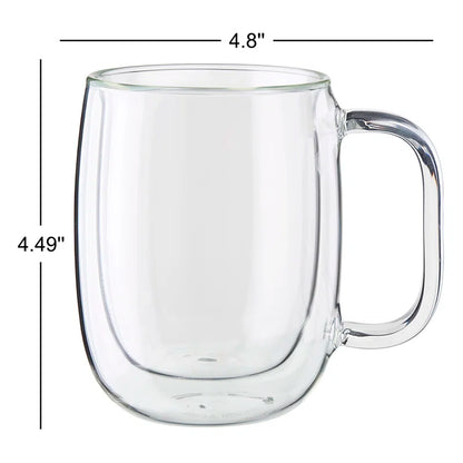 ZWILLING Sorrento plus Double-Wall Glass Coffee Mug, Clear